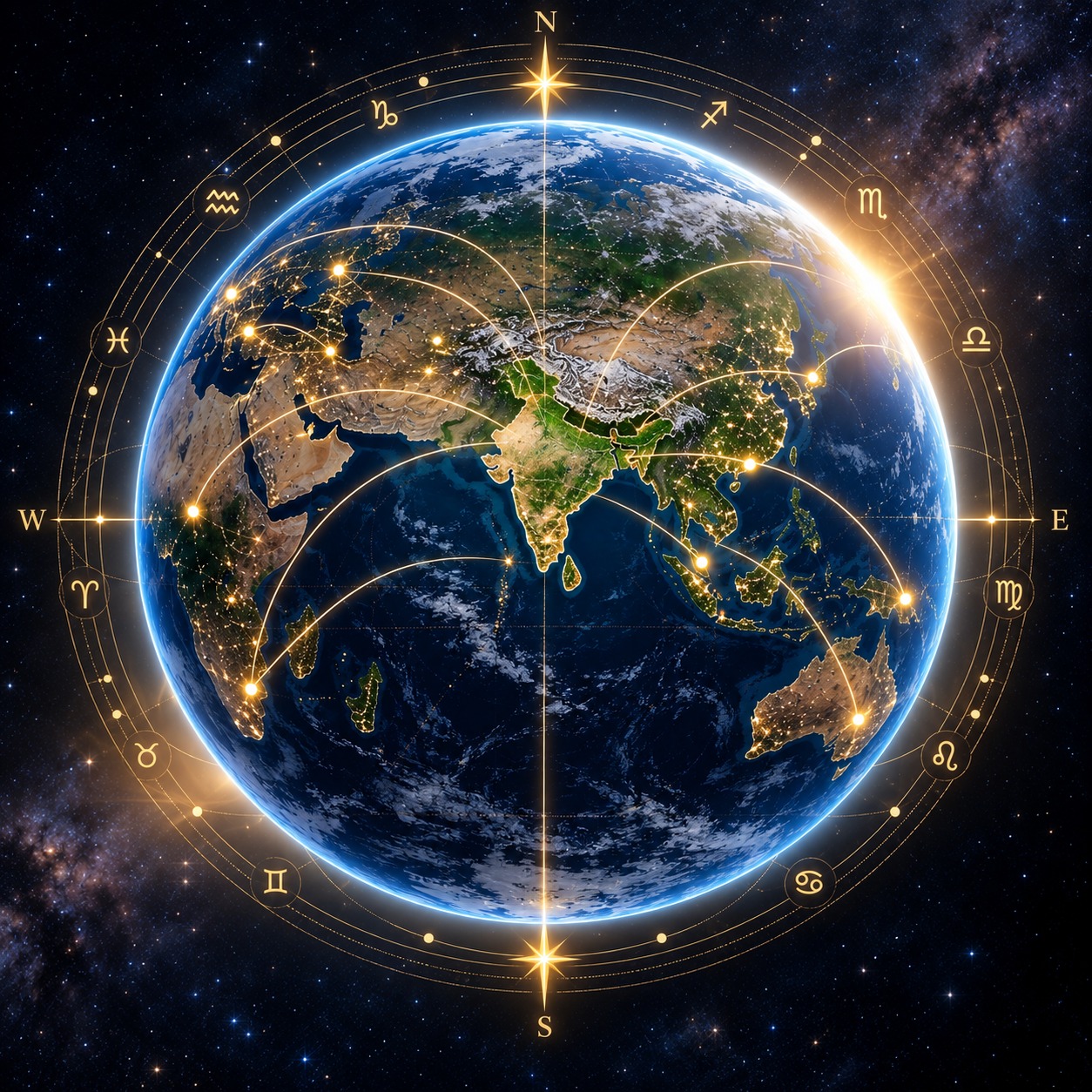 Astrocartography world map — location astrology